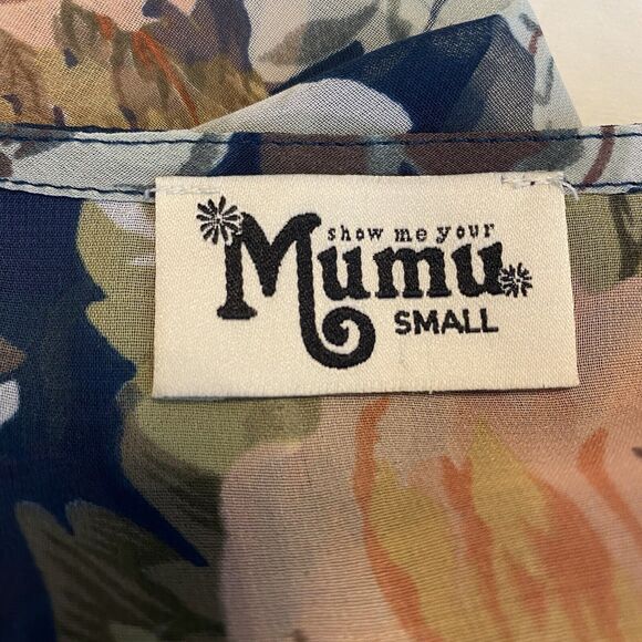 Show Me Your Mumu Poet Tie Top in Fall In Love Floral Print Blouse Size S Small - Picture 6 of 8